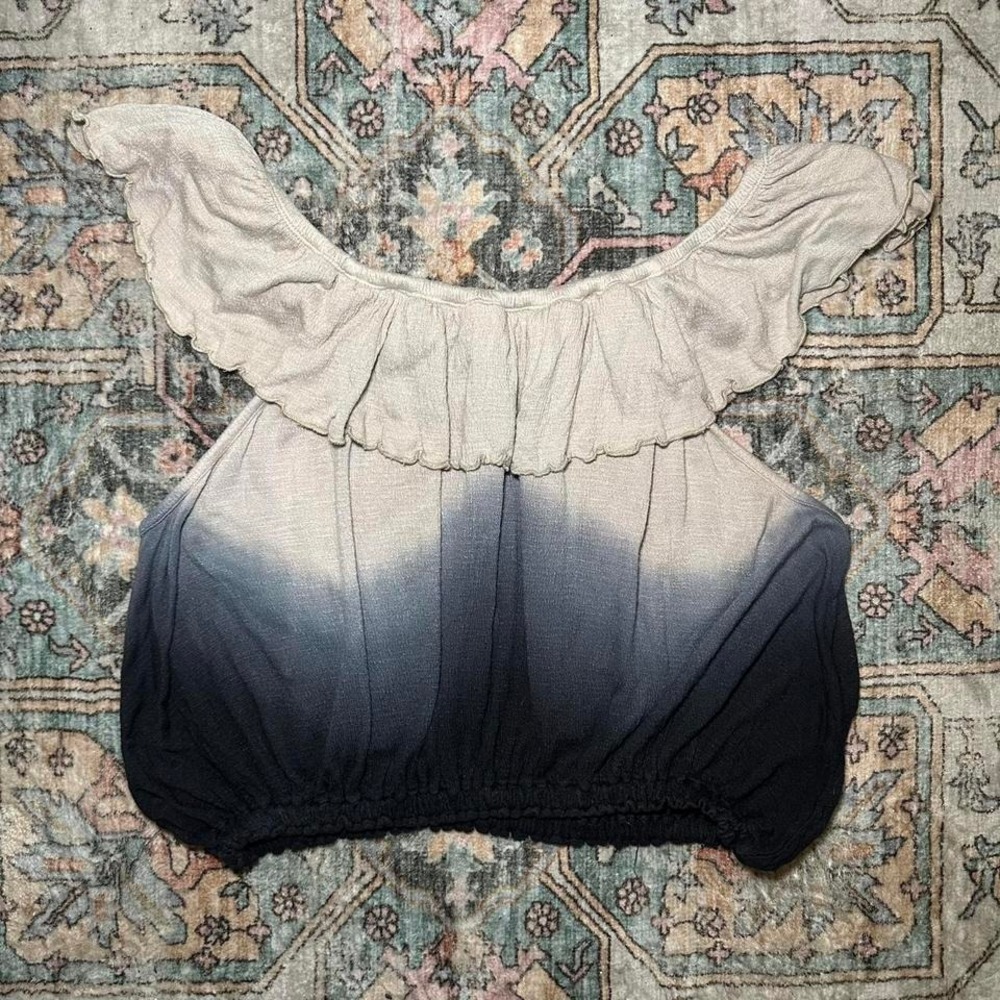 Free People Ombre Ruffle Crop Top (XS)